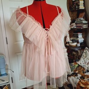 SHEIN Pink Ruffled Blouse